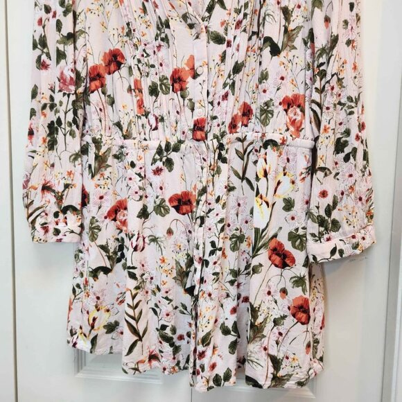 [L] Hilary Radley Floral Pastel Button-Down Blouse Womens Size Large - Picture 2 of 7